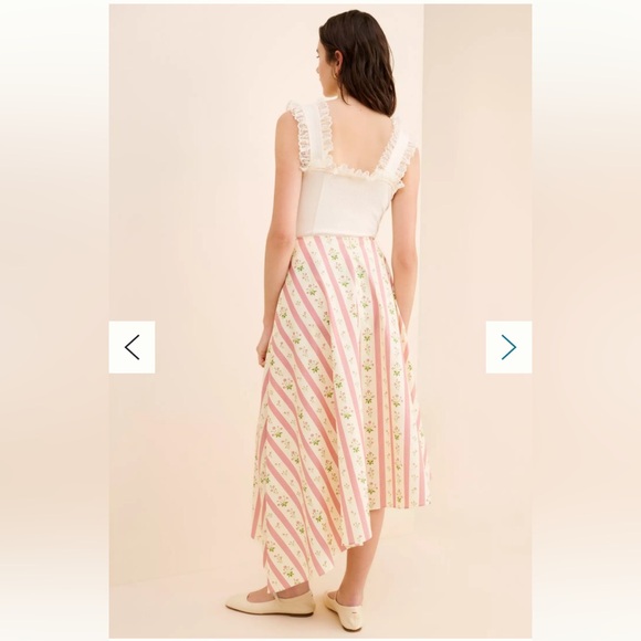 Anthropologie NWT We Wore What Asymmetrical Floral Midi Skirt Cottage-core XS 4 - Picture 2 of 11